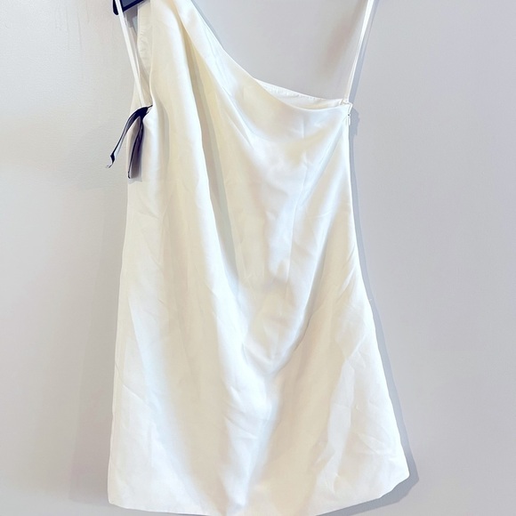 Women HALSTON Gracie One Shoulder Mini Dress color 1004 size 10 - Picture 4 of 8